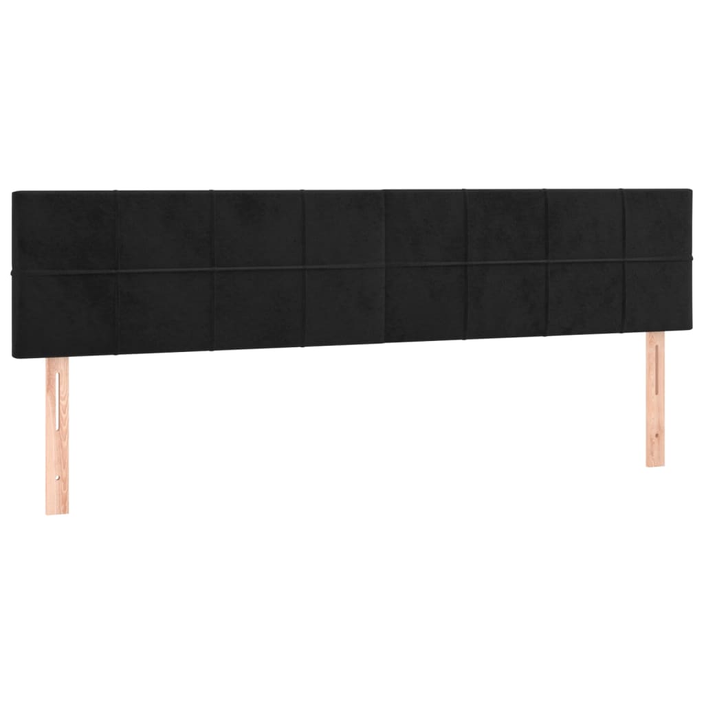 vidaXL Cabeceira de cama c/ luzes LED veludo 160x5x78/88 cm preto