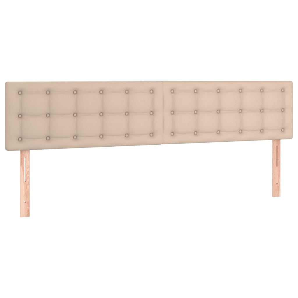 vidaXL Cabeceira cama c/ LED couro artificial 160x5x78/88cm cappuccino