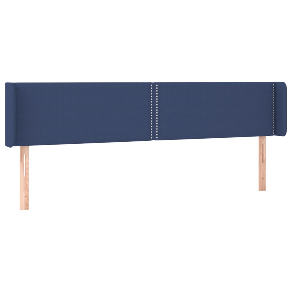 vidaXL Cabeceira de cama c/ luzes LED tecido 163x16x78/88 cm azul