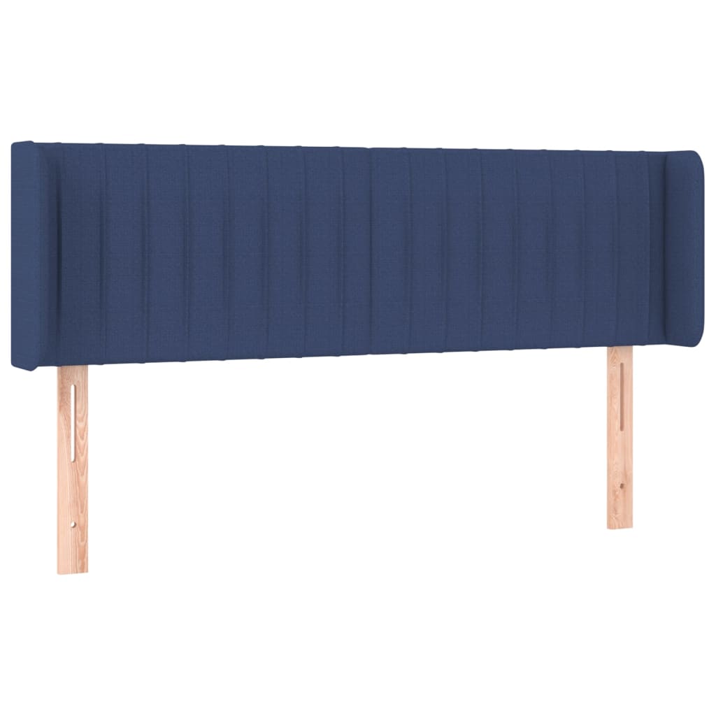 vidaXL Cabeceira de cama c/ luzes LED tecido 147x16x78/88 cm azul