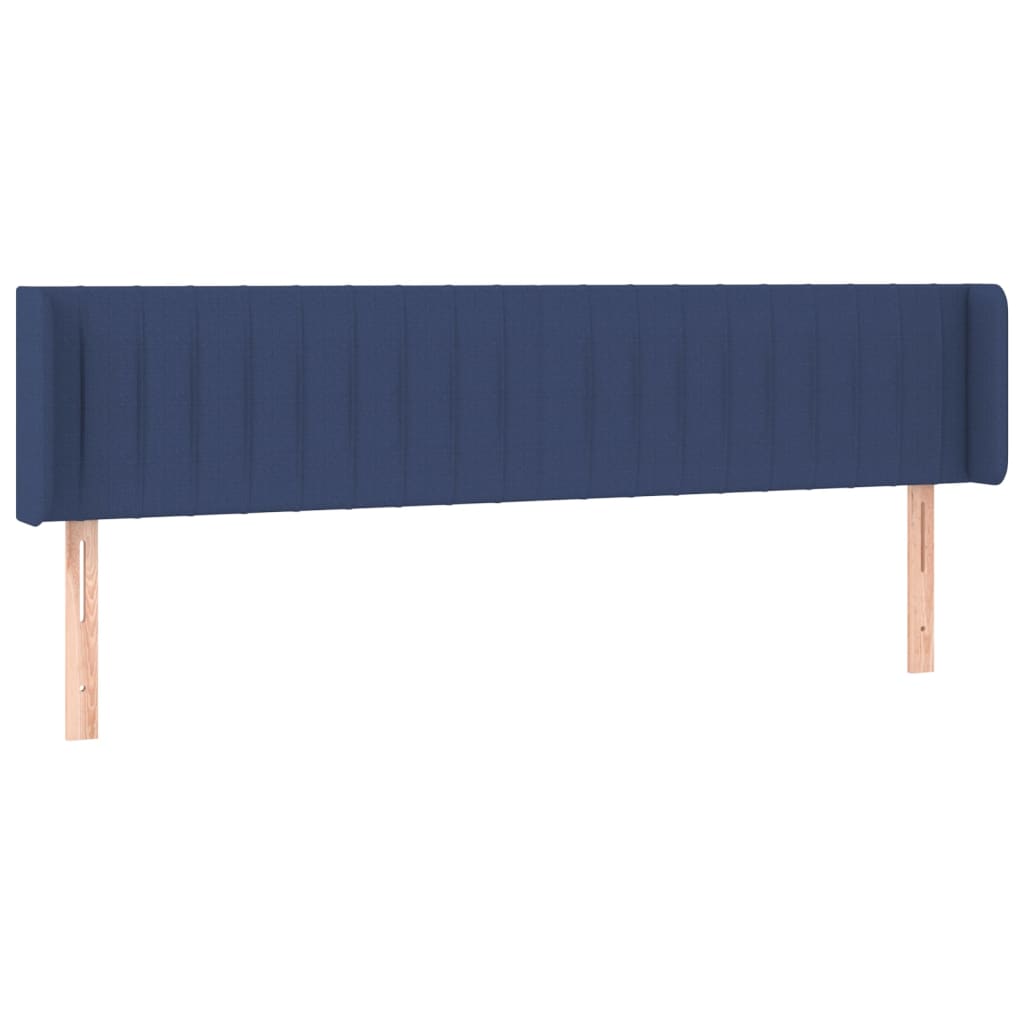 vidaXL Cabeceira de cama c/ luzes LED tecido 163x16x78/88 cm azul