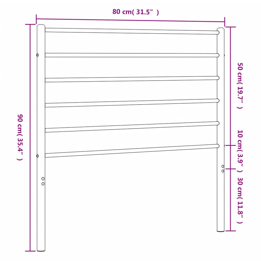 vidaXL Cabeceira de cama 75 cm metal branco