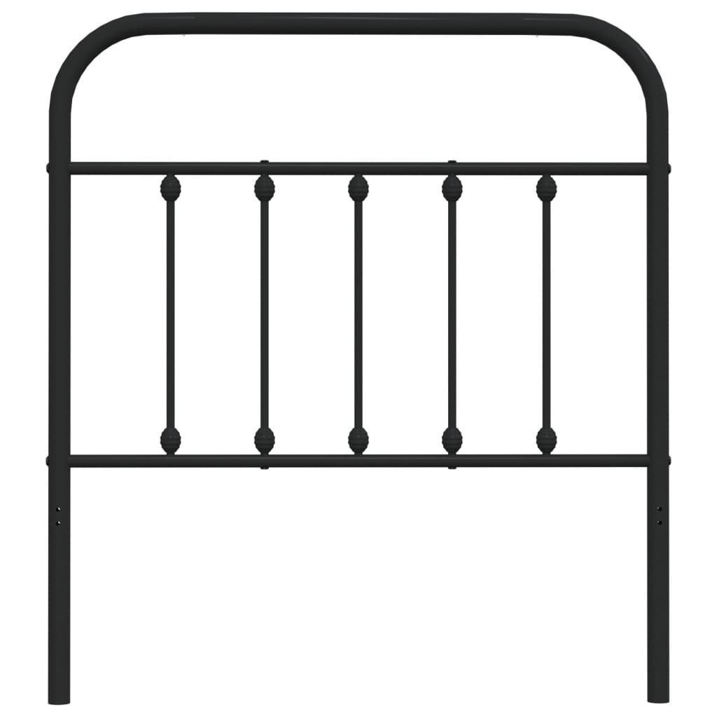 vidaXL Cabeceira de cama 80 cm metal preto