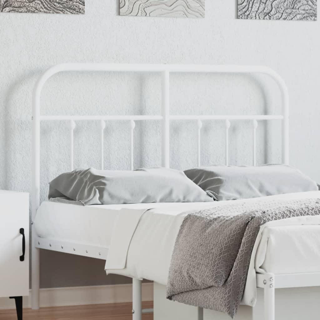 vidaXL Cabeceira de cama 120 cm metal branco