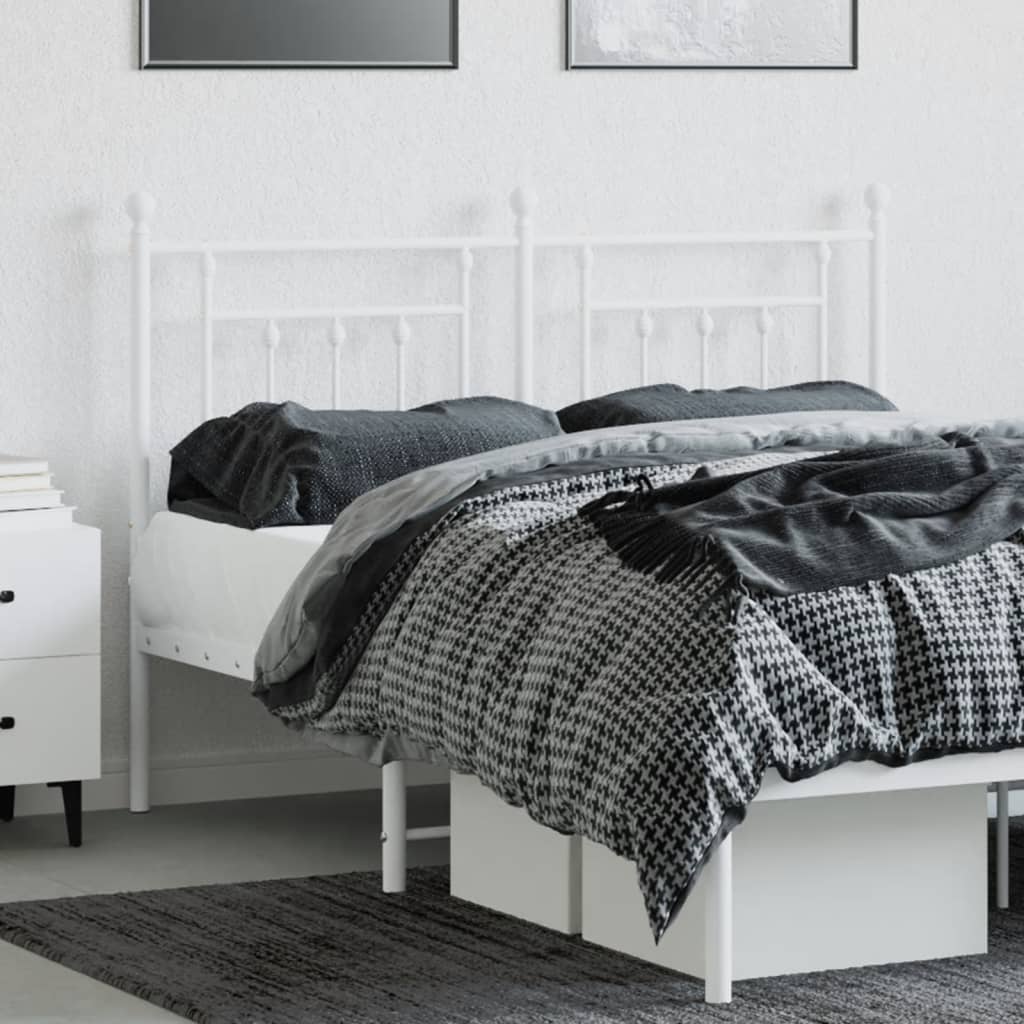 vidaXL Cabeceira de cama 150 cm metal branco