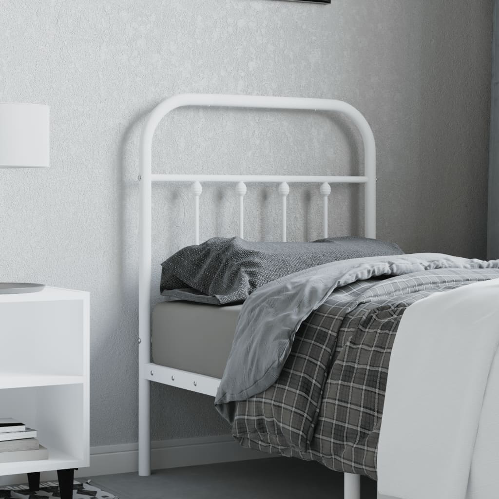 vidaXL Cabeceira de cama 75 cm metal branco