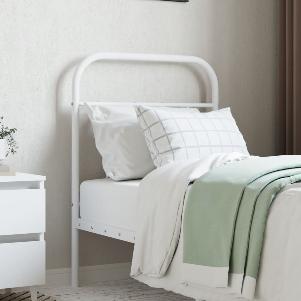 vidaXL Cabeceira de cama 75 cm metal branco