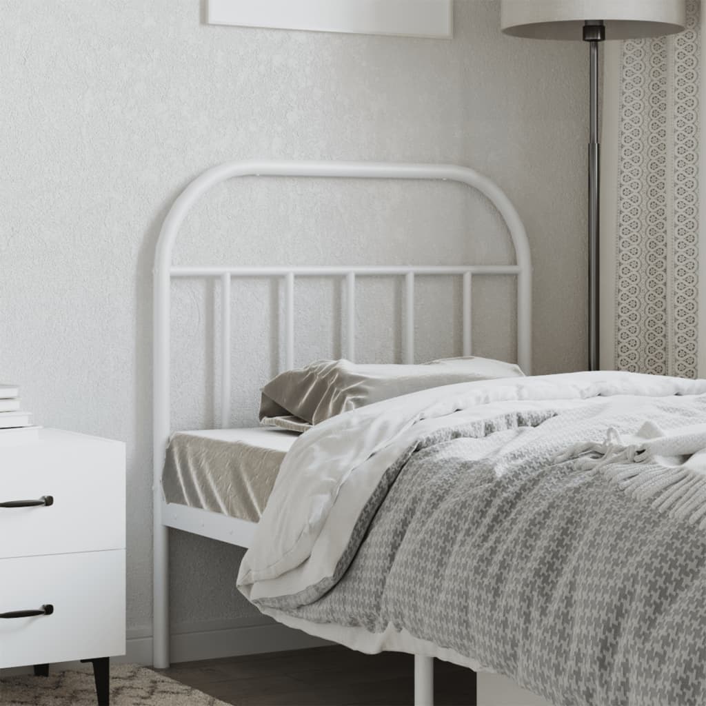 vidaXL Cabeceira de cama 90 cm metal branco