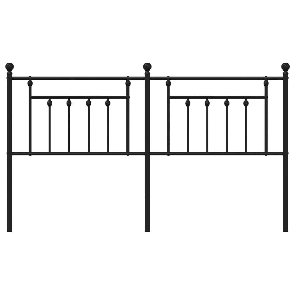 vidaXL Cabeceira de cama 160 cm metal preto