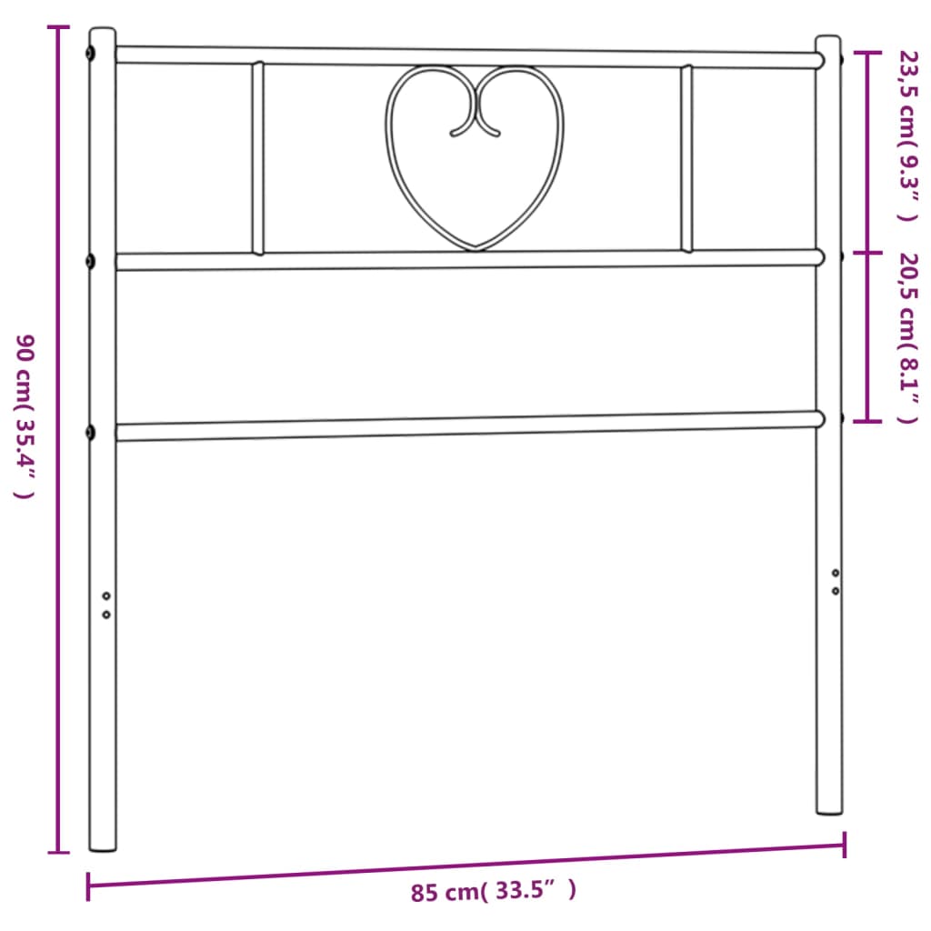 vidaXL Cabeceira de cama 80 cm metal branco