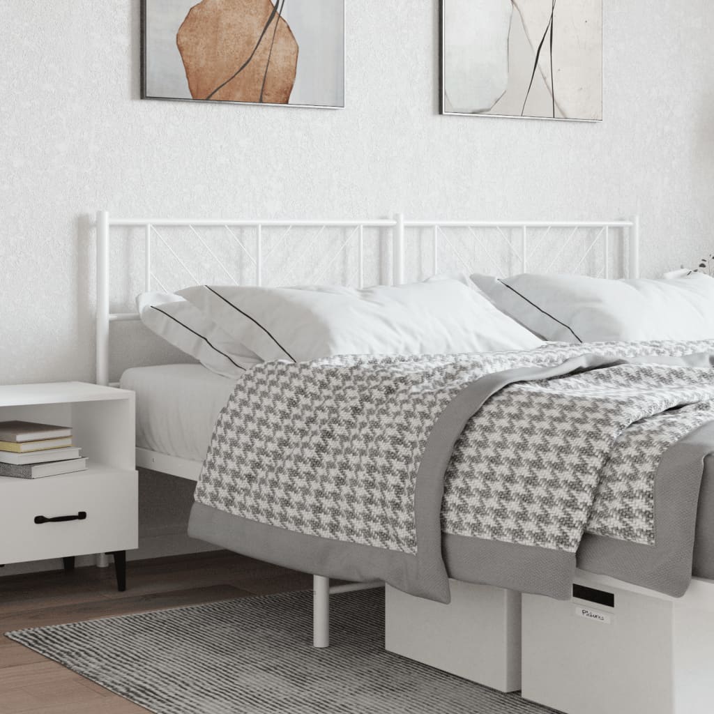 vidaXL Cabeceira de cama 180 cm metal branco