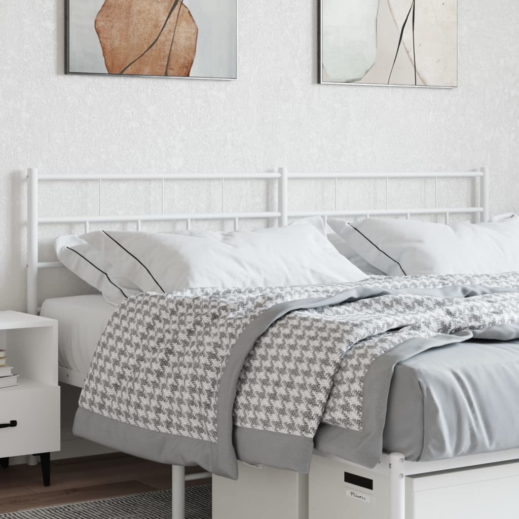 vidaXL Cabeceira de cama 200 cm metal branco