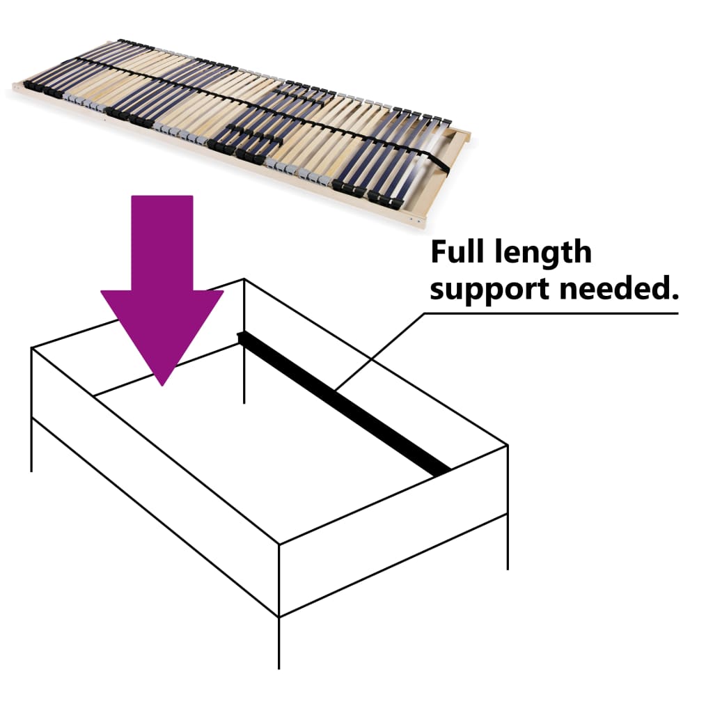 vidaXL Estrado de ripas com 42 ripas 7 zonas 70x200 cm