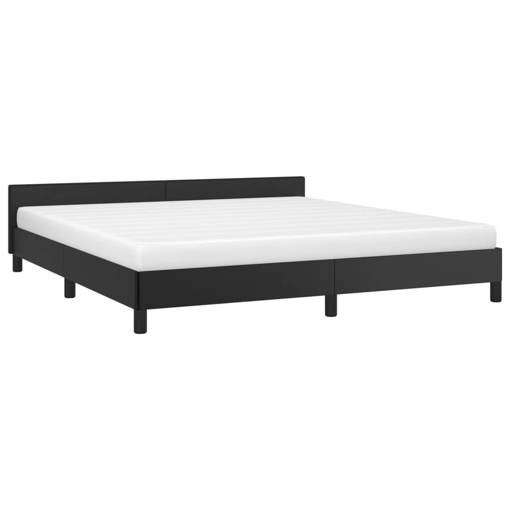 vidaXL Estrutura de cama c/ cabeceira 180x200cm couro artificial preto