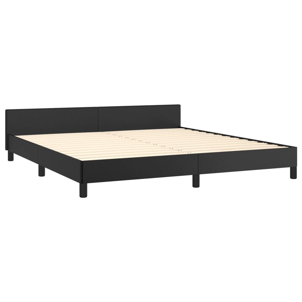 vidaXL Estrutura de cama c/ cabeceira 180x200cm couro artificial preto