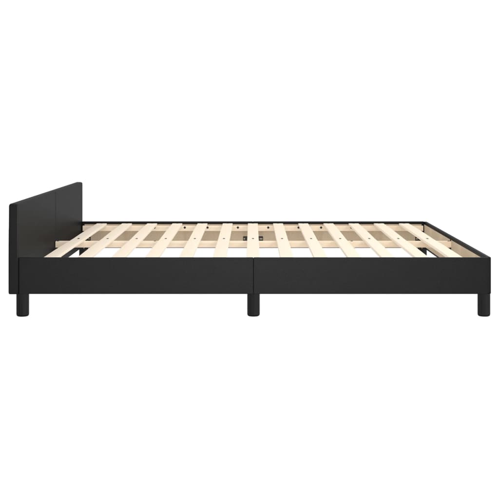 vidaXL Estrutura de cama c/ cabeceira 180x200cm couro artificial preto