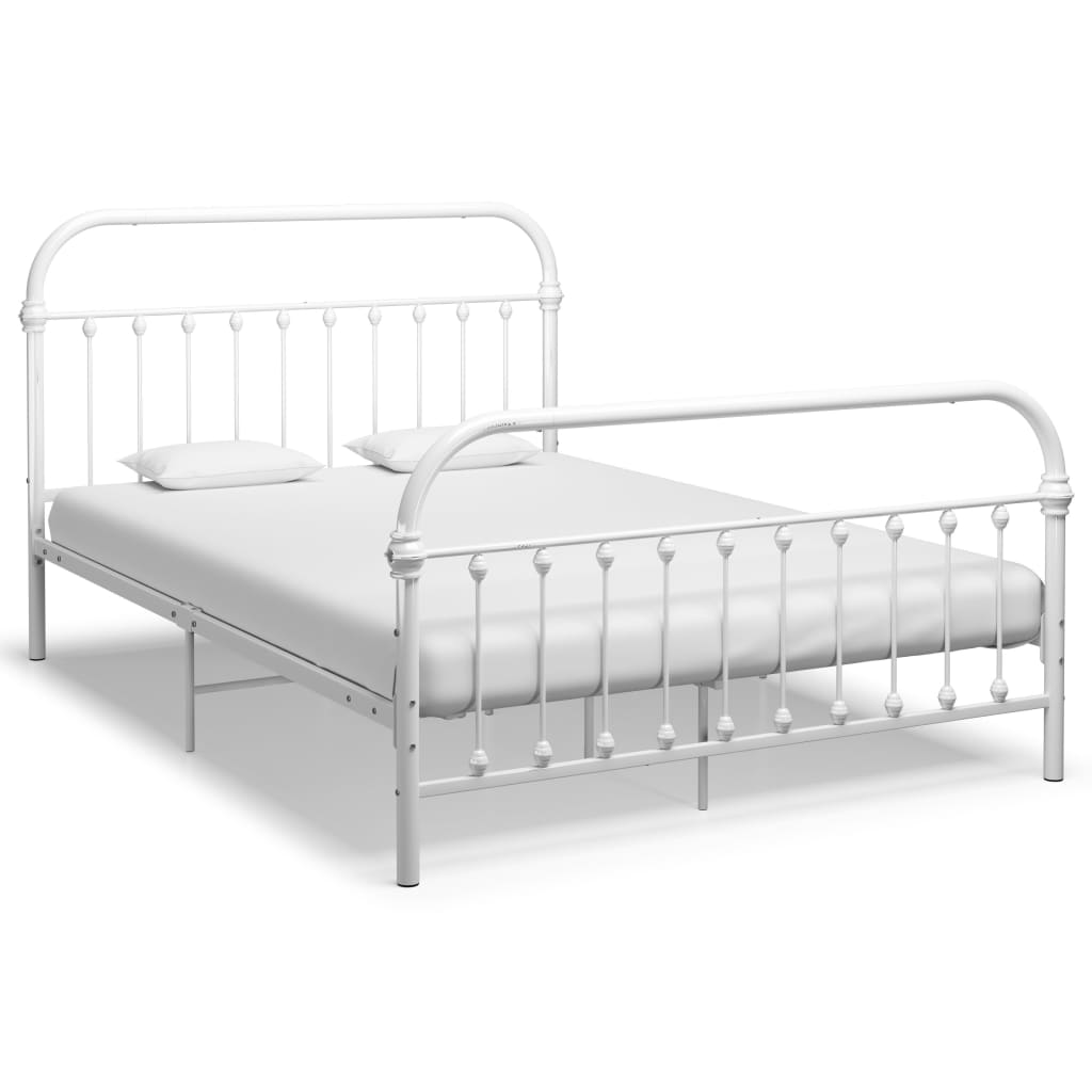 vidaXL Estrutura de cama 140x200 cm metal branco