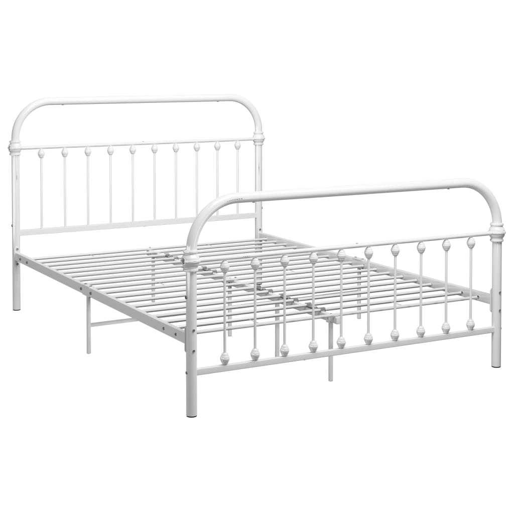 vidaXL Estrutura de cama 140x200 cm metal branco