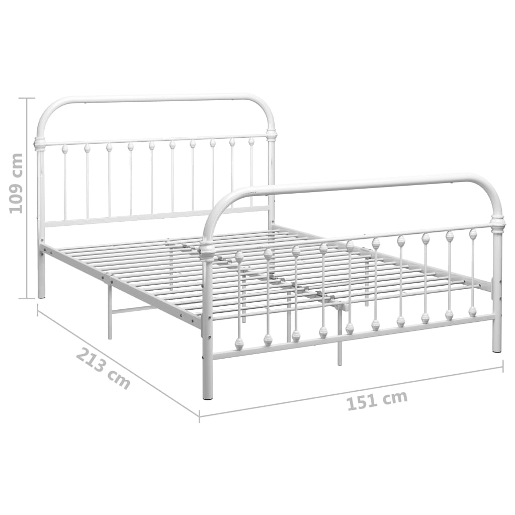 vidaXL Estrutura de cama 140x200 cm metal branco