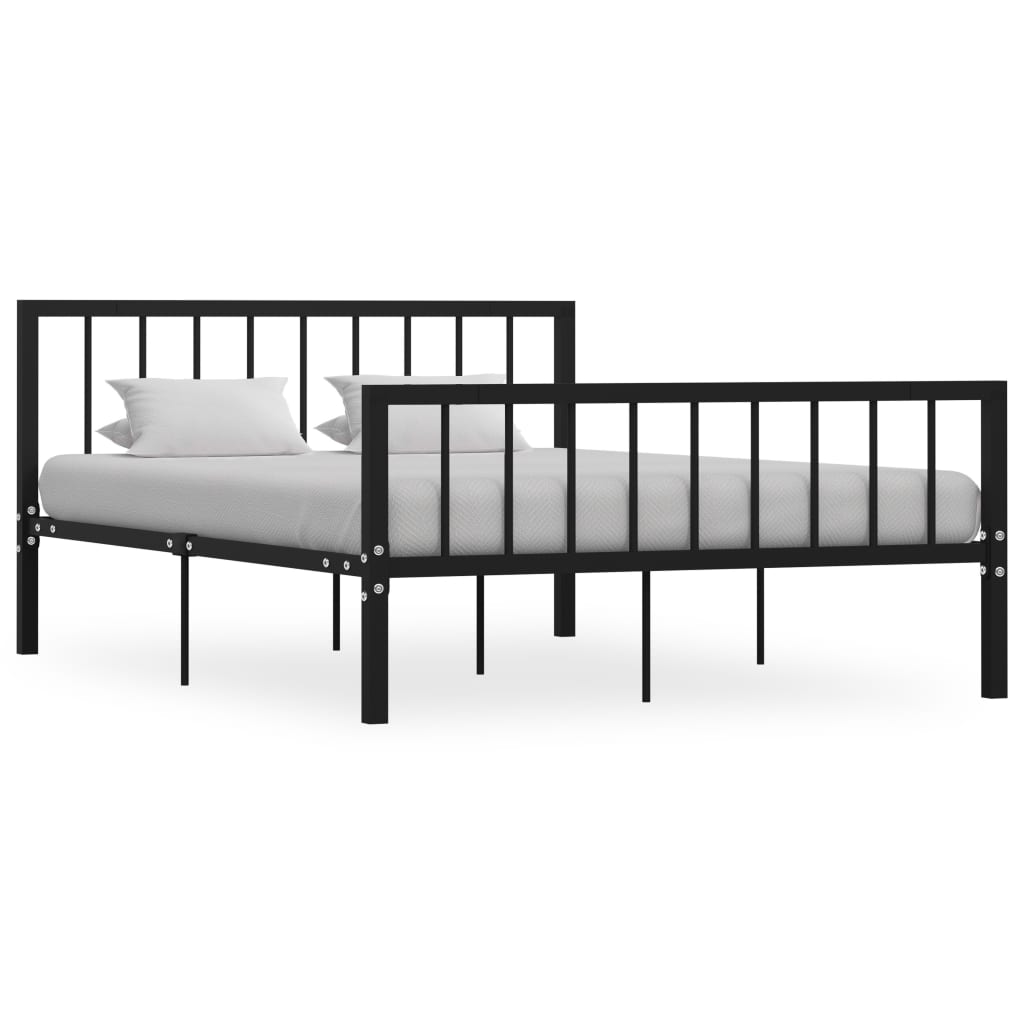 vidaXL Estrutura de cama em metal 140x200 cm preto