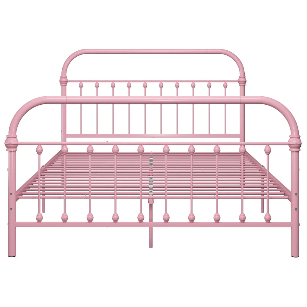 vidaXL Estrutura de cama 120x200 cm metal rosa