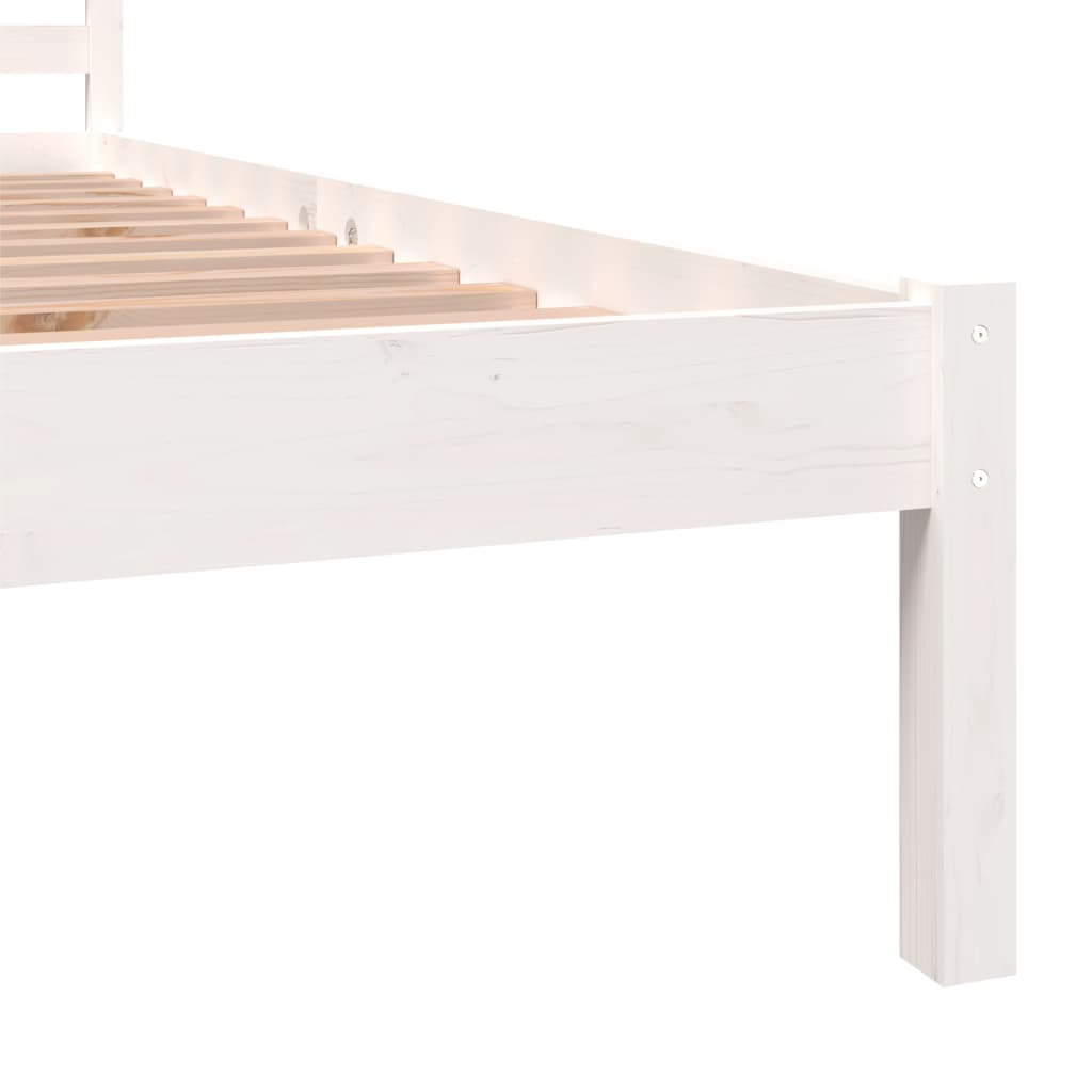 vidaXL Estrutura de cama pequena solteiro 75x190cm pinho maciço branco