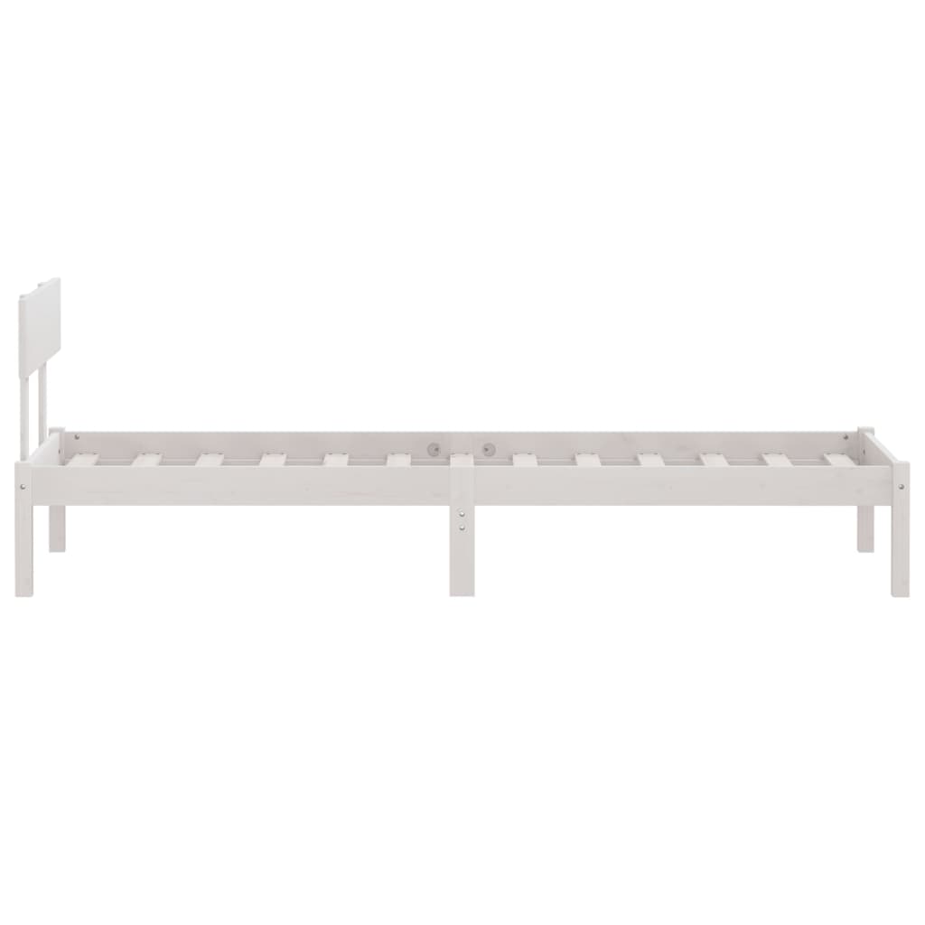 vidaXL Estrutura de cama 100x200 cm pinho maciço branco