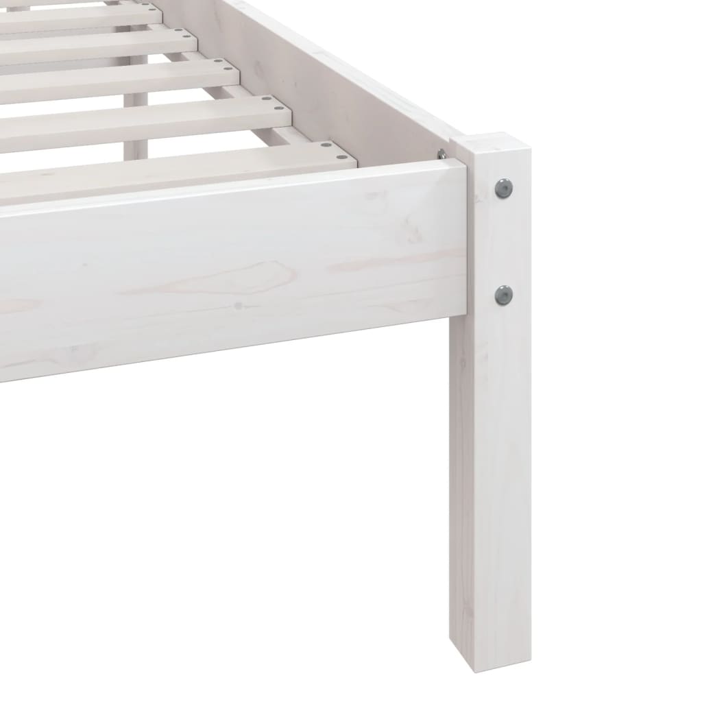 vidaXL Estrutura de cama 100x200 cm pinho maciço branco