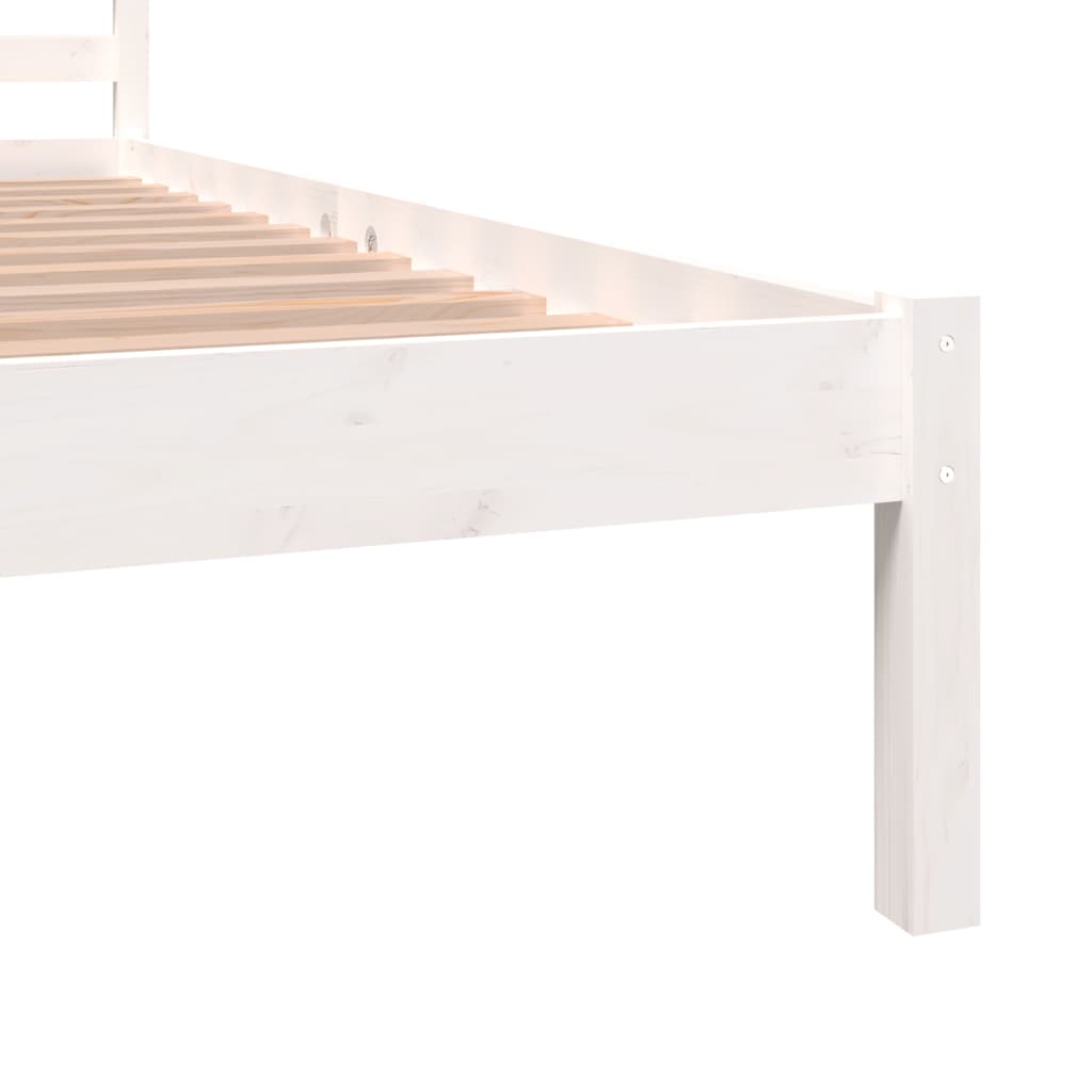 vidaXL Estrutura de cama king 150x200 cm pinho maciço branco