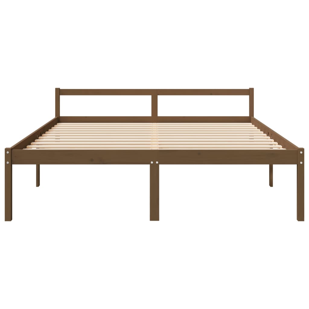 vidaXL Cama para idosos 200x200 cm pinho maciço castanho mel