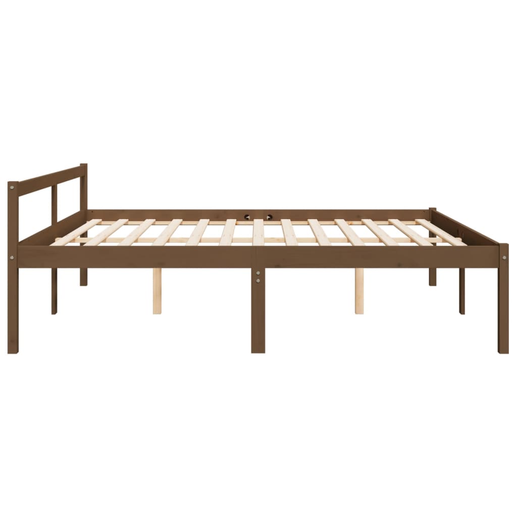 vidaXL Cama para idosos 200x200 cm pinho maciço castanho mel