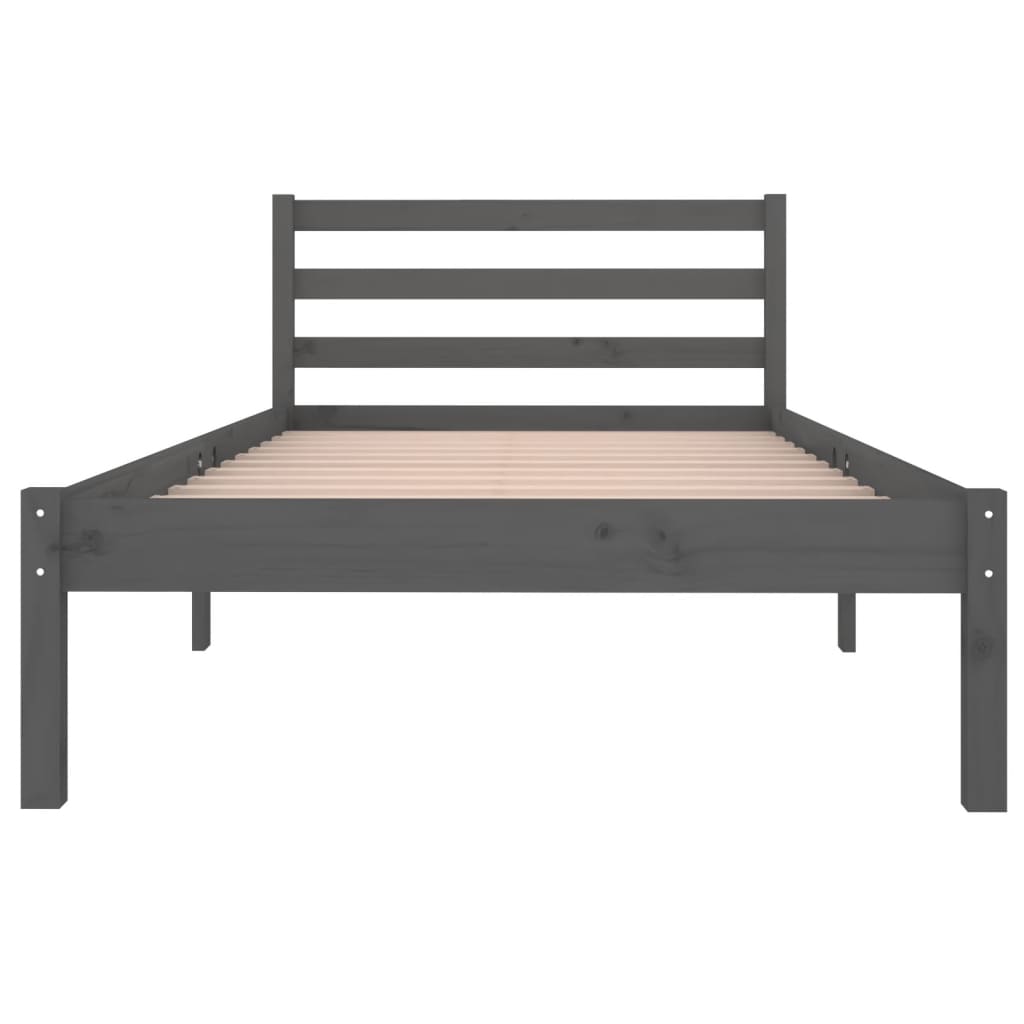 vidaXL Estrutura de cama 90x200 cm pinho maciço cinzento