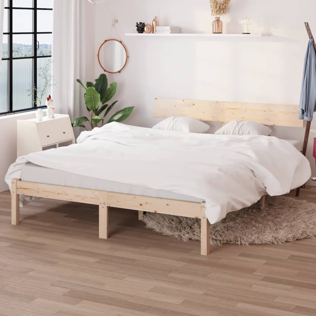 vidaXL Estrutura de cama king 150x200 cm pinho maciço