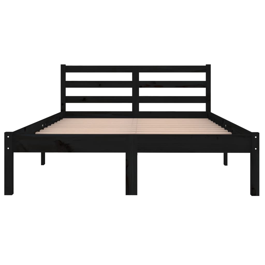 vidaXL Estrutura de cama 120x200 cm pinho maciço preto