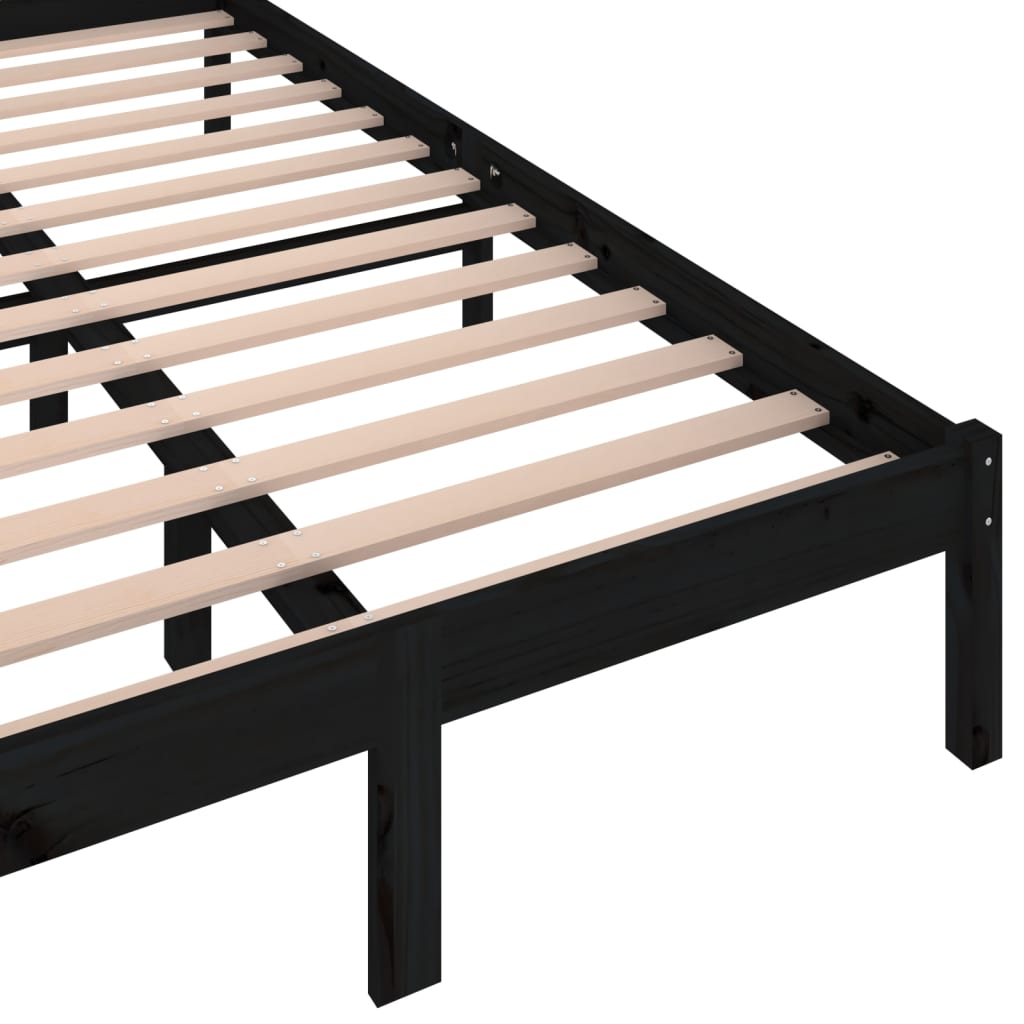 vidaXL Estrutura de cama 120x200 cm pinho maciço preto