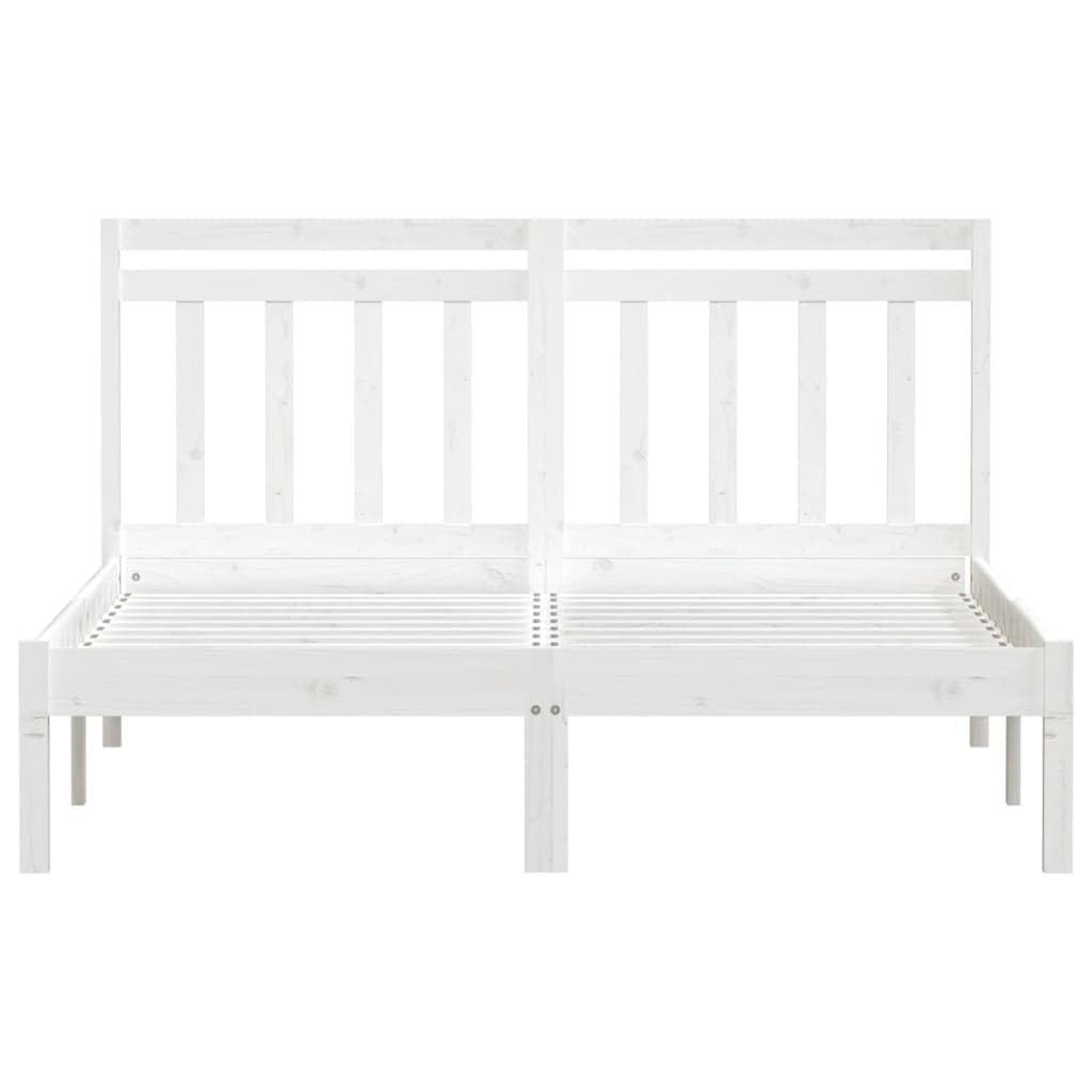 vidaXL Estrutura de cama 140x190 cm madeira de pinho maciça branco