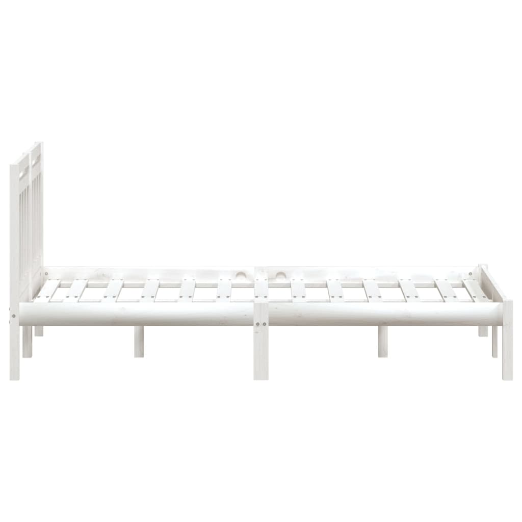 vidaXL Estrutura de cama 140x190 cm madeira de pinho maciça branco