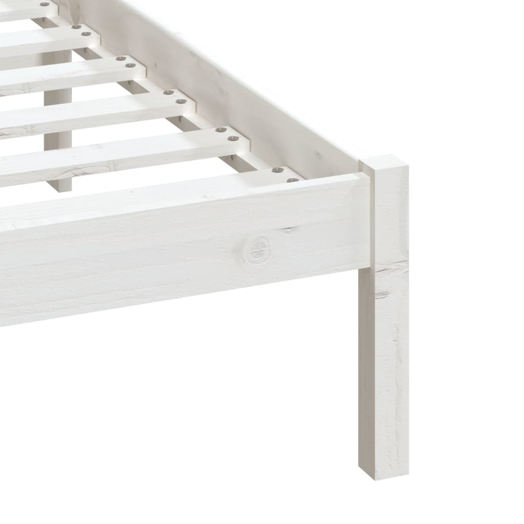 vidaXL Estrutura de cama 140x190 cm madeira de pinho maciça branco