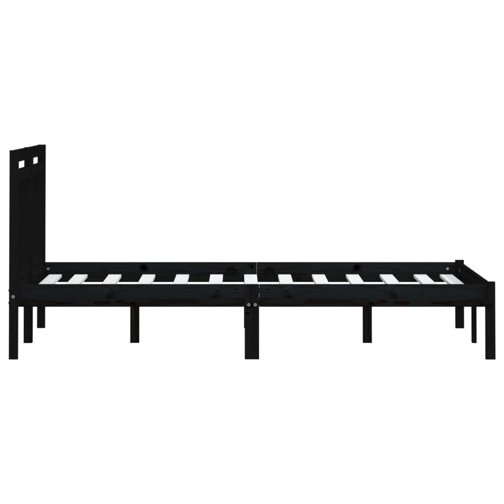 vidaXL Estrutura de cama super king 180x200 cm madeira maciça preto