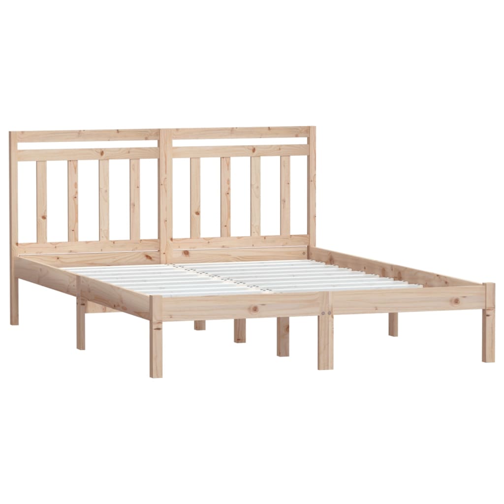 vidaXL Estrutura de cama casal 135x190 cm madeira maciça