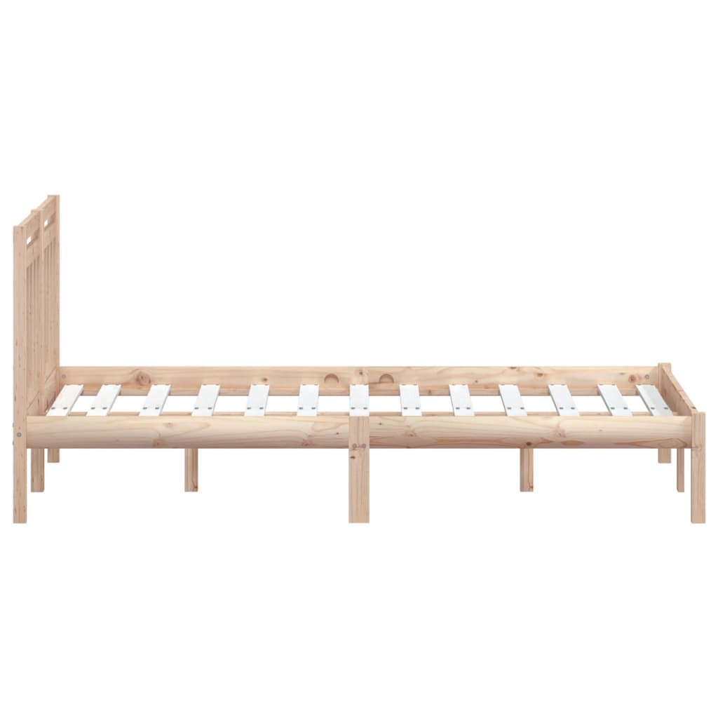 vidaXL Estrutura de cama casal 135x190 cm madeira maciça