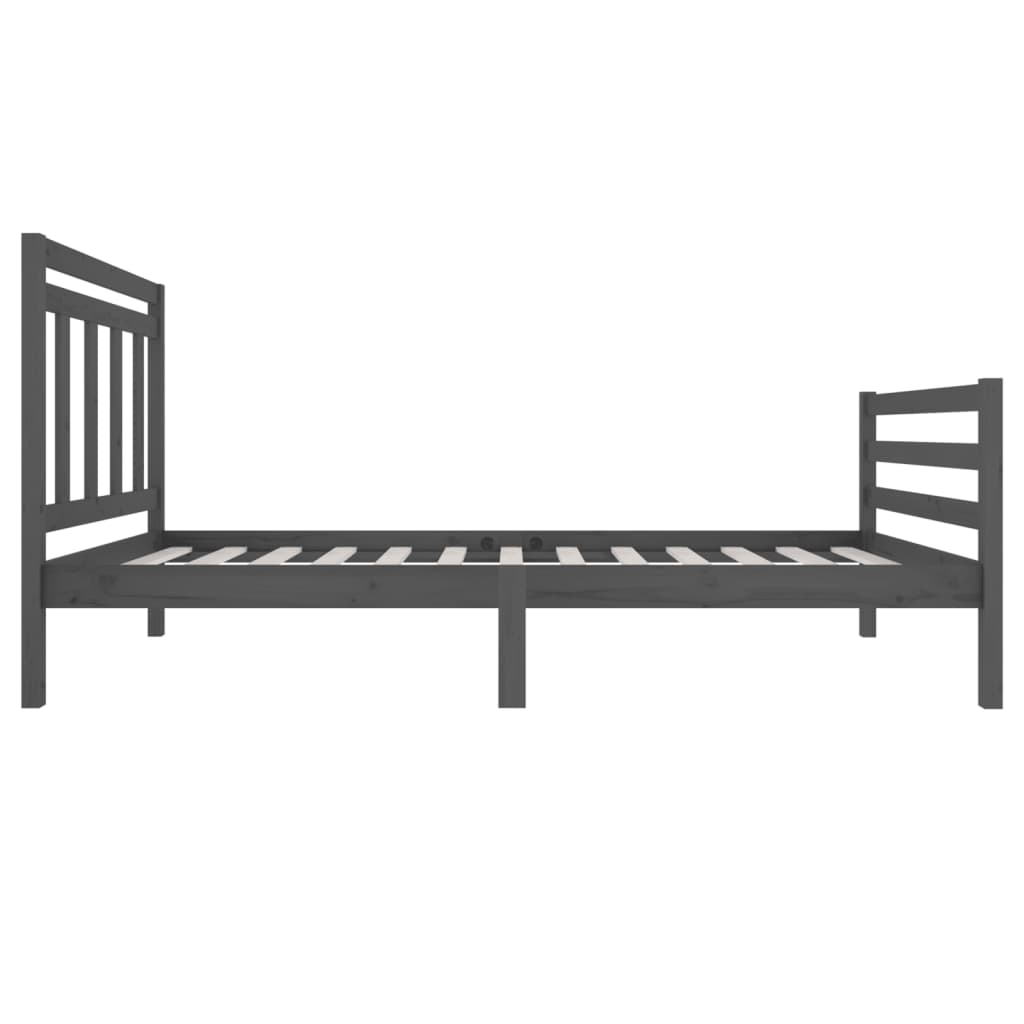 vidaXL Estrutura cama de solteiro 90x200 cm madeira maciça cinza