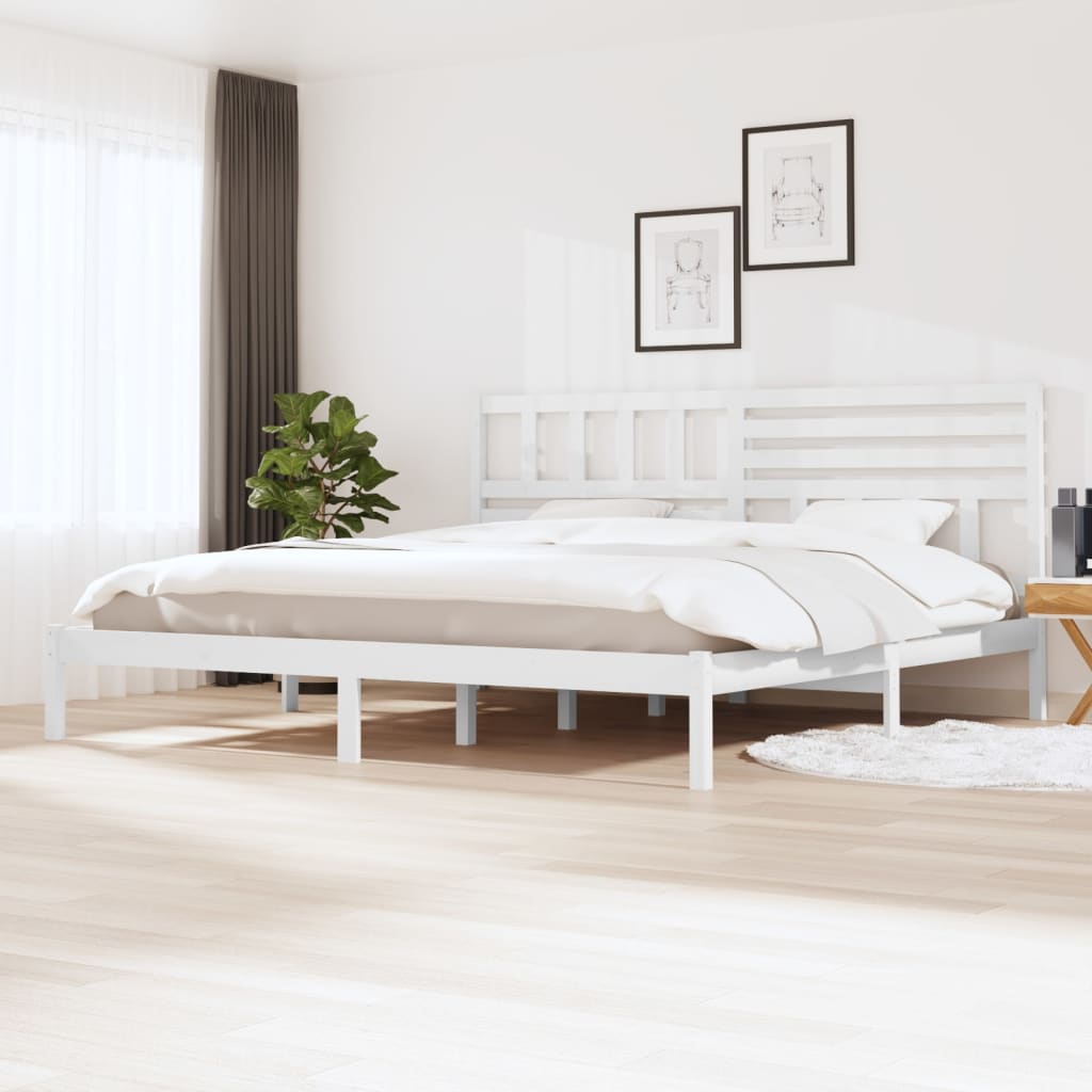 vidaXL Estrutura de cama 200x200 cm pinho maciço branco