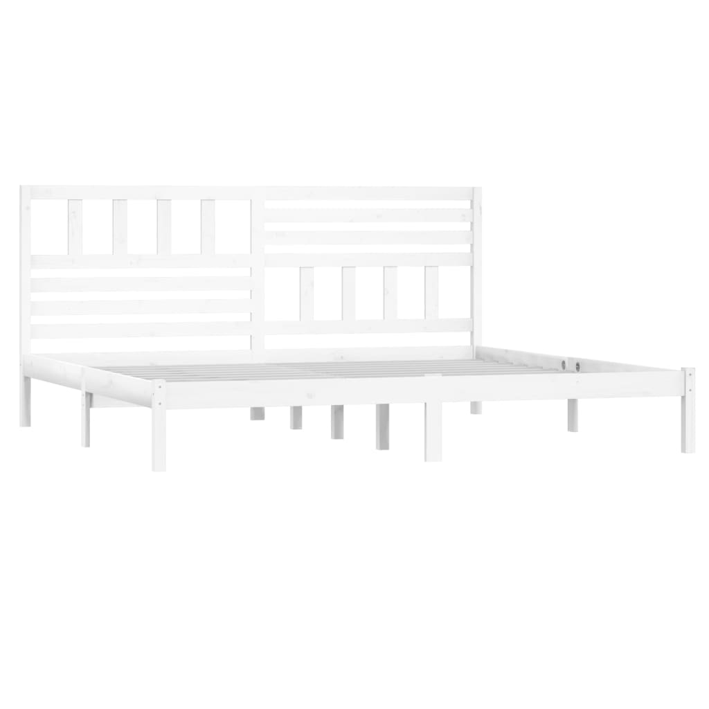 vidaXL Estrutura de cama 200x200 cm pinho maciço branco