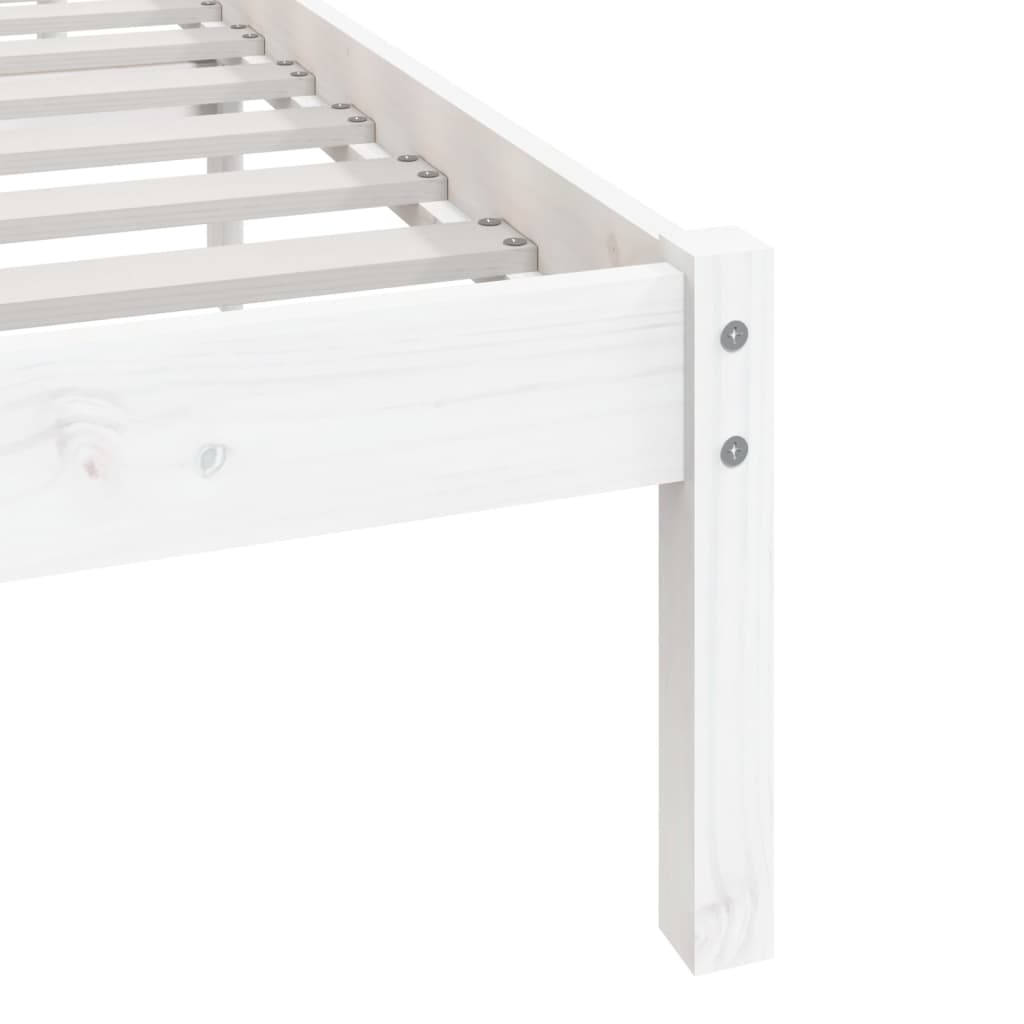 vidaXL Estrutura de cama 200x200 cm pinho maciço branco