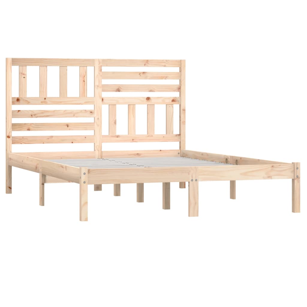 vidaXL Estrutura de cama de casal pequena 120x190 cm pinho maciço