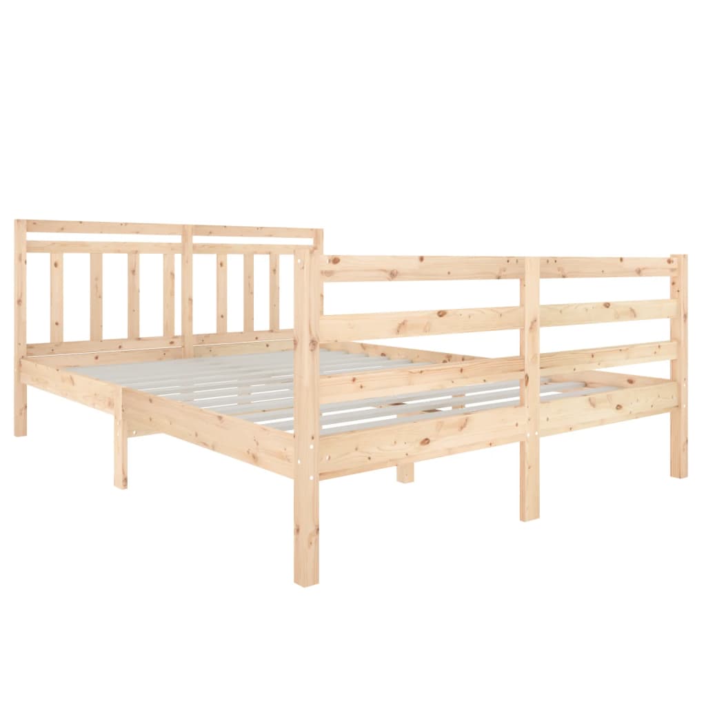 vidaXL Estrutura de cama casal 135x190 cm madeira maciça