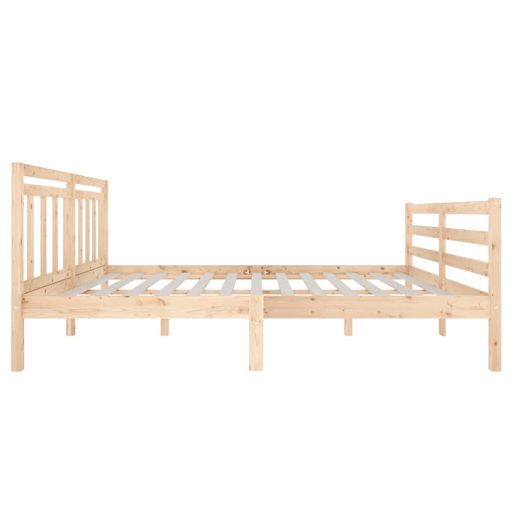 vidaXL Estrutura de cama casal 135x190 cm madeira maciça