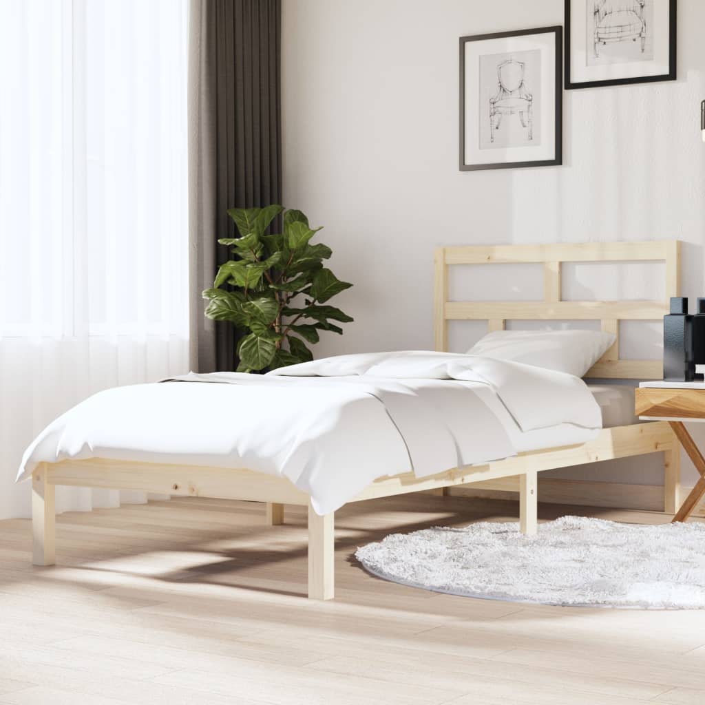 vidaXL Estrutura de cama solteiro 90x190 cm madeira maciça