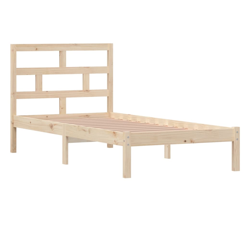 vidaXL Estrutura de cama solteiro 90x190 cm madeira maciça